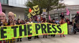 Extinction Rebellion Free The Press protest outside News UK, London 27 June 2021