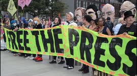 Extinction Rebellion 'Free the Press' march rounds off weekend of London protests