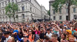Save our scene protesters dance outside downing street