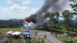 Fire Fighrter training, Structural Burn Drone Camera