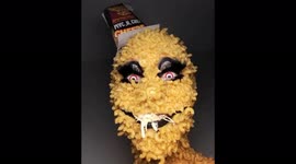 'UK Artist Creates Bold 'Macaroni & Cheese' Monster Look'
