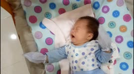 Newborn baby stopped crying when she is given her own medicine