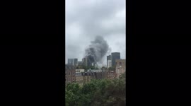 Plume of smoke rises from Elephant and Castle station fire in London