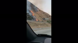 US: Shell Fire Breaks Out Near Freeway In Southern California 6