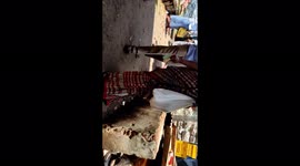 Fresh and green vegitables public market indian rural town in side 4k footage