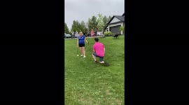 Gender reveal party turns into surprise proposal for Canadian mum-to-be
