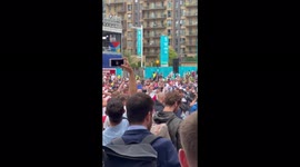 Hundreds of England fans in high spirits outside Wembley ahead of Germany clash
