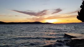 Beautiful sunset on the island of Brac in Croatia, relax, peace and serenity