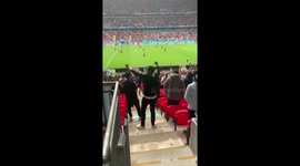 Crowd erupts as Raheem Sterling scores goal for England in EURO 2020 win vs. Germany