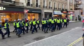 England supporters clash with police in Central London after England’s Euro 2020 win over Germany