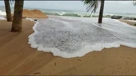Houses are sinking as seawater creeps into a fishing village in South India