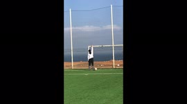 'Moroccan Man Knocks Bottle Off the Crossbar | Football Trick Shot'