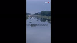 'Hundreds of Cars Submerged in Flood Water after Heavy Rain Arrives in Detroit  '