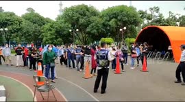 Thousands of Residents Invade Covid-19 Vaccinations at the Tangerang City Government, Indonesia