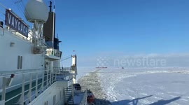 Awesome timelapse videos show icebreaking ships carve a path through the frozen Artic waters