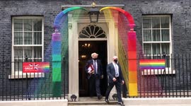 UK PM Boris Johndon leaves 10 Downing Street ahead of PMQs