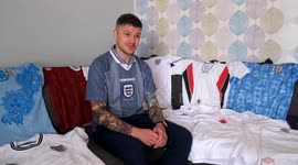 UK dad with 360-strong collection of football shirts is banking on 'lucky jersey' to help England win Euro 2020 quarter-final