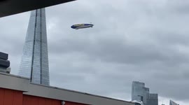 Londoners spot Goodyear blimp flying behind iconic Shard building