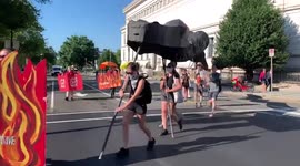 US: Climate Activists Protest Outside White House Against Line 3 Pipeline