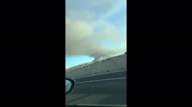 Spain: Warehouse fire rages in Otura, Granada