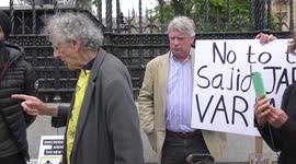 Speaker Piers Corbyn is the organise of Resist, Defy, Do NOT Comply! - No More Lockdowns protest at Parliament Square, London, UK.