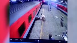 Passenger nearly falls beneath moving train, gets rescued in western India