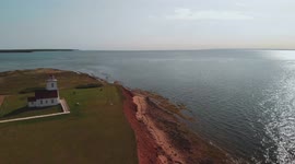 Wood Islands, Prince Edward Island Lighthouse and Ferry to Nova Scotia via Drone