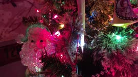 Christmas Tree Decorations Winter Multicolored Lights Twinkling Lights Santa Claus St Nicholas