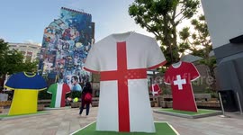 Colourful street scenes in central London ahead of Ukraine-England clash