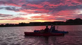 Red Cloud Morning on Pedaled Kayaks at Sunrise during tour