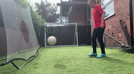 '11 Y/O Boy Performs Complex Football Trick Shot with Perfection'
