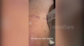Hopeful UK footie fan tattoos 'It's Coming Home 2021' on his leg ahead of Euro semi-final