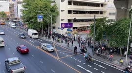 Protesters gather in front of government house in Thailand