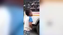 6-year-old boy begs with teary-eyes to let go of his chickens in northeastern India