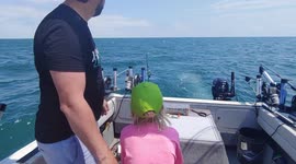 Little Angler screams in excitement when she spots something else on her line other then her Rainbow trout !