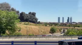 Spain: Fire Guts Shopping Center Under Construction In Mirasierra, Madrid