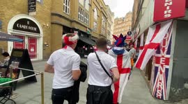 England fans start to gather in London's West End ahead of Euro 2020 match vs Ukraine