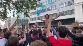 England fans celebrating in central London before Euro 2020 game vs Ukraine