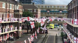 South London estate decorated in hundreds of England flags for Euro 2020 game