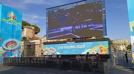 Quiet atmosphere in Rome ahead of England-Ukraine match with limited fan numbers