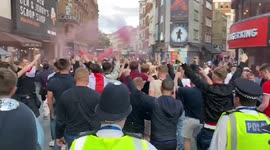 Police remove England fans from Leicester Square ahead of Euro 2020 match