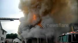 Raging fire in Pennsylvania melts firefighter's ladder and leaves 1 injured #2