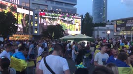 Scores of Ukraine fans pour into Kyiv fan zone ahead of England clash