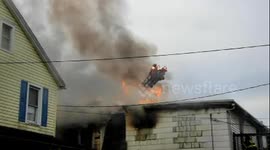 Raging fire in Pennsylvania melts firefighter's ladder and leaves 1 injured #4
