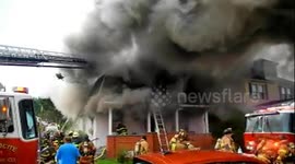 Raging fire in Pennsylvania leaves firefighter injured