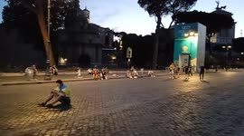 Deserted fan zone in Rome ahead of England-Ukraine match