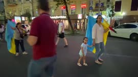 Flags, families and festive atmosphere in Kyiv, Ukraine for match against England