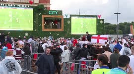 Cheers and beers in the air in Manchester fan zone as England score in fourth minute