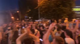 Atmosphere in Kyiv, Ukraine during England vs Ukraine match