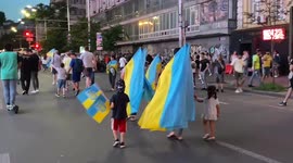 Atmosphere in Kyiv, Ukraine during England vs Ukraine match